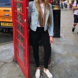 Cropped jean jacket- light wash